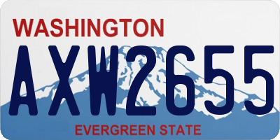 WA license plate AXW2655