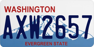 WA license plate AXW2657