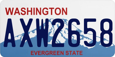 WA license plate AXW2658