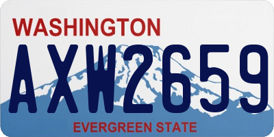 WA license plate AXW2659