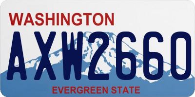 WA license plate AXW2660