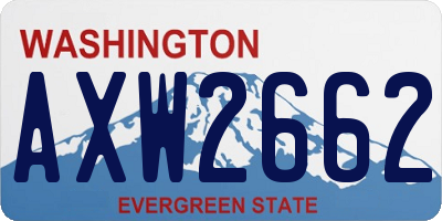 WA license plate AXW2662