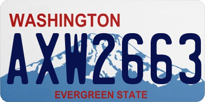 WA license plate AXW2663
