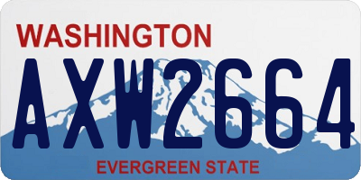 WA license plate AXW2664