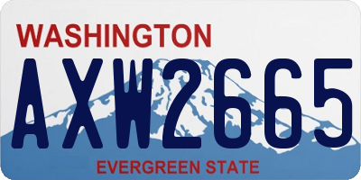 WA license plate AXW2665