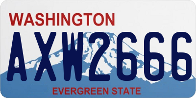 WA license plate AXW2666