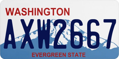 WA license plate AXW2667
