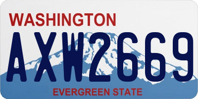 WA license plate AXW2669