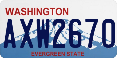 WA license plate AXW2670