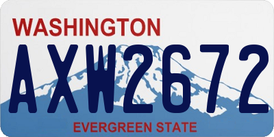 WA license plate AXW2672