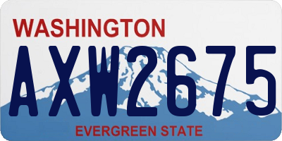 WA license plate AXW2675