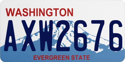 WA license plate AXW2676