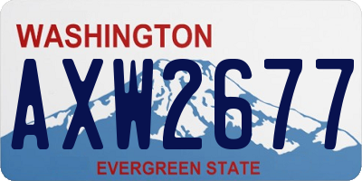 WA license plate AXW2677