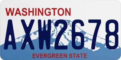 WA license plate AXW2678