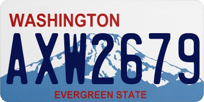 WA license plate AXW2679