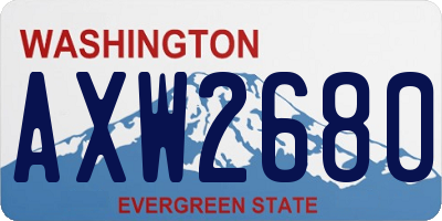 WA license plate AXW2680