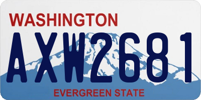 WA license plate AXW2681