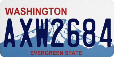 WA license plate AXW2684