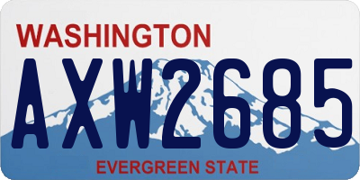 WA license plate AXW2685