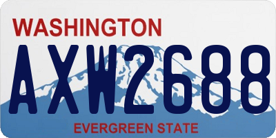 WA license plate AXW2688