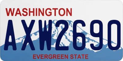 WA license plate AXW2690