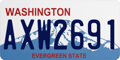 WA license plate AXW2691
