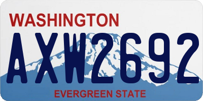 WA license plate AXW2692
