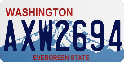 WA license plate AXW2694