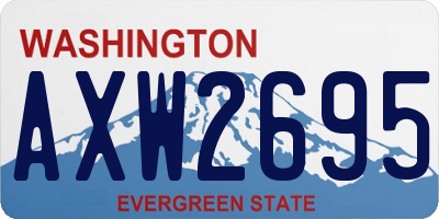 WA license plate AXW2695