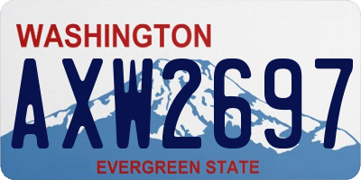 WA license plate AXW2697