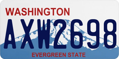 WA license plate AXW2698