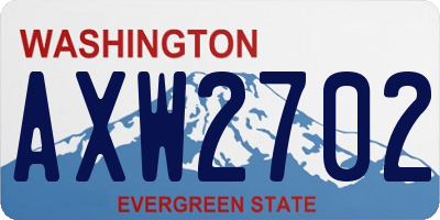 WA license plate AXW2702