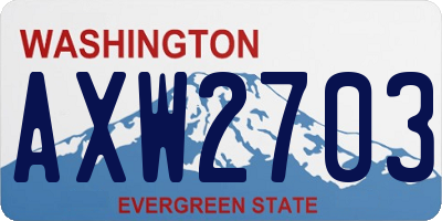 WA license plate AXW2703