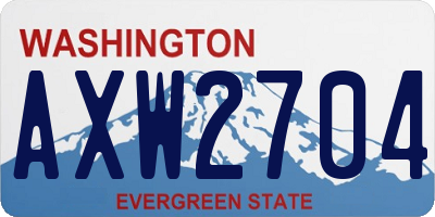 WA license plate AXW2704