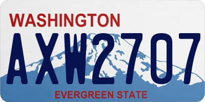 WA license plate AXW2707