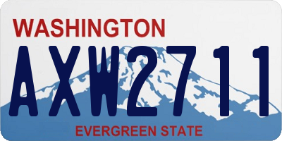 WA license plate AXW2711