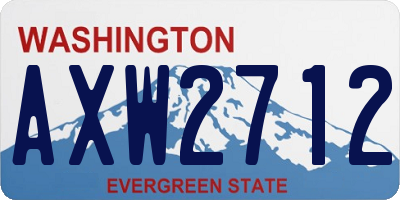 WA license plate AXW2712