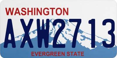 WA license plate AXW2713