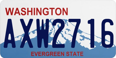 WA license plate AXW2716