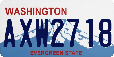 WA license plate AXW2718