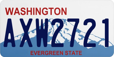 WA license plate AXW2721