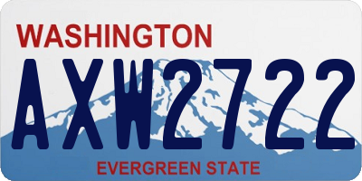 WA license plate AXW2722