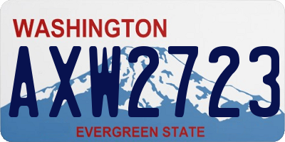 WA license plate AXW2723