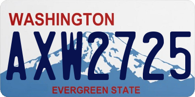 WA license plate AXW2725