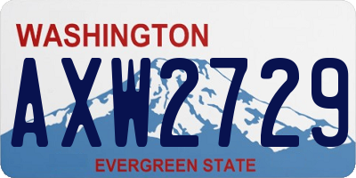 WA license plate AXW2729