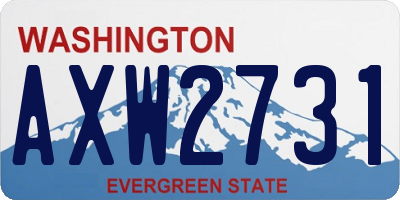 WA license plate AXW2731