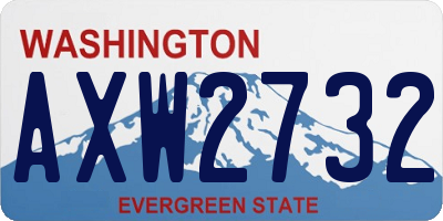 WA license plate AXW2732