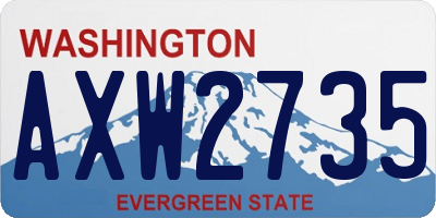 WA license plate AXW2735