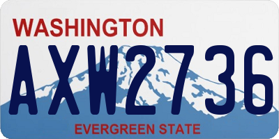 WA license plate AXW2736