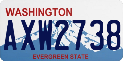 WA license plate AXW2738